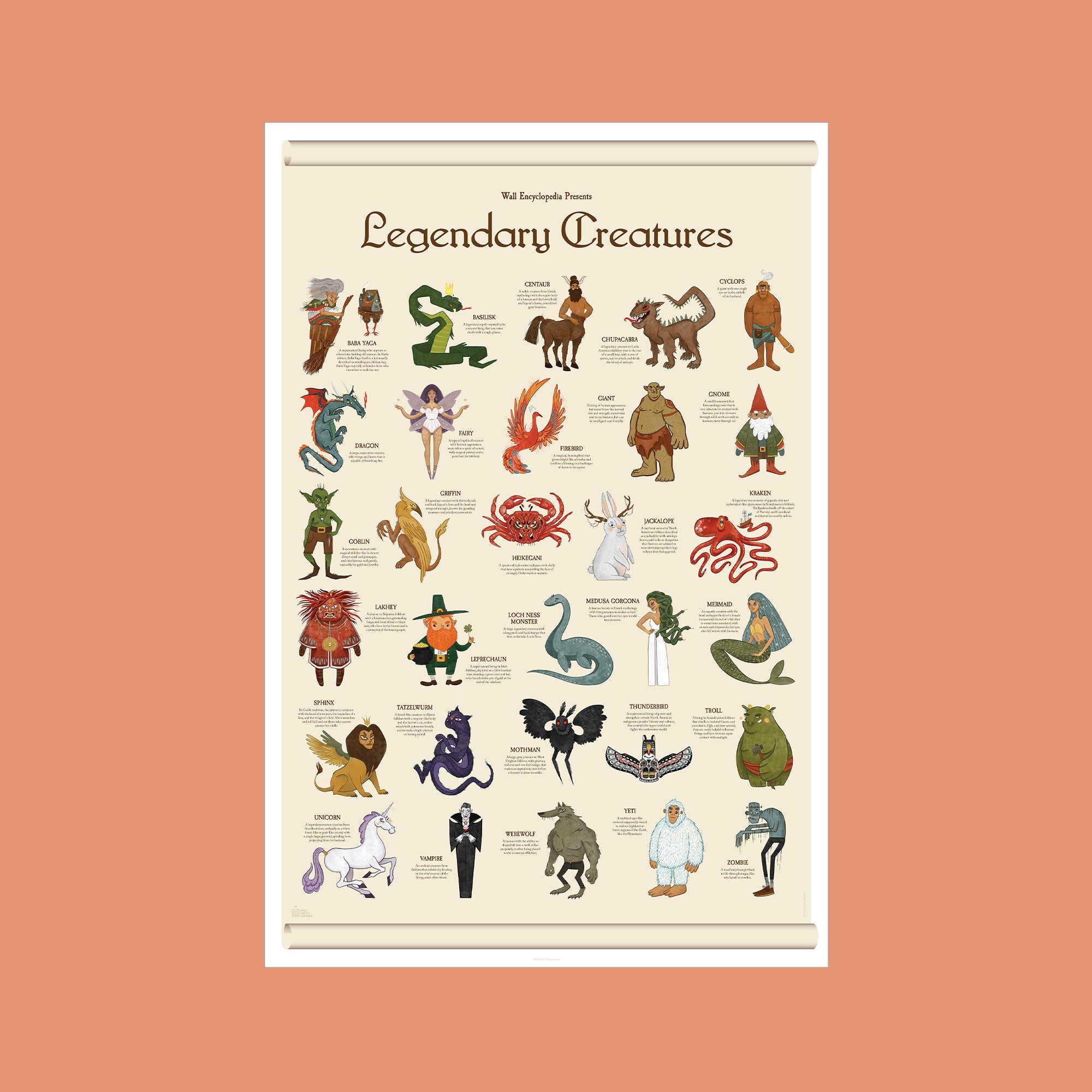legend monsters Legendary Creatures Poster – Hello Moppet