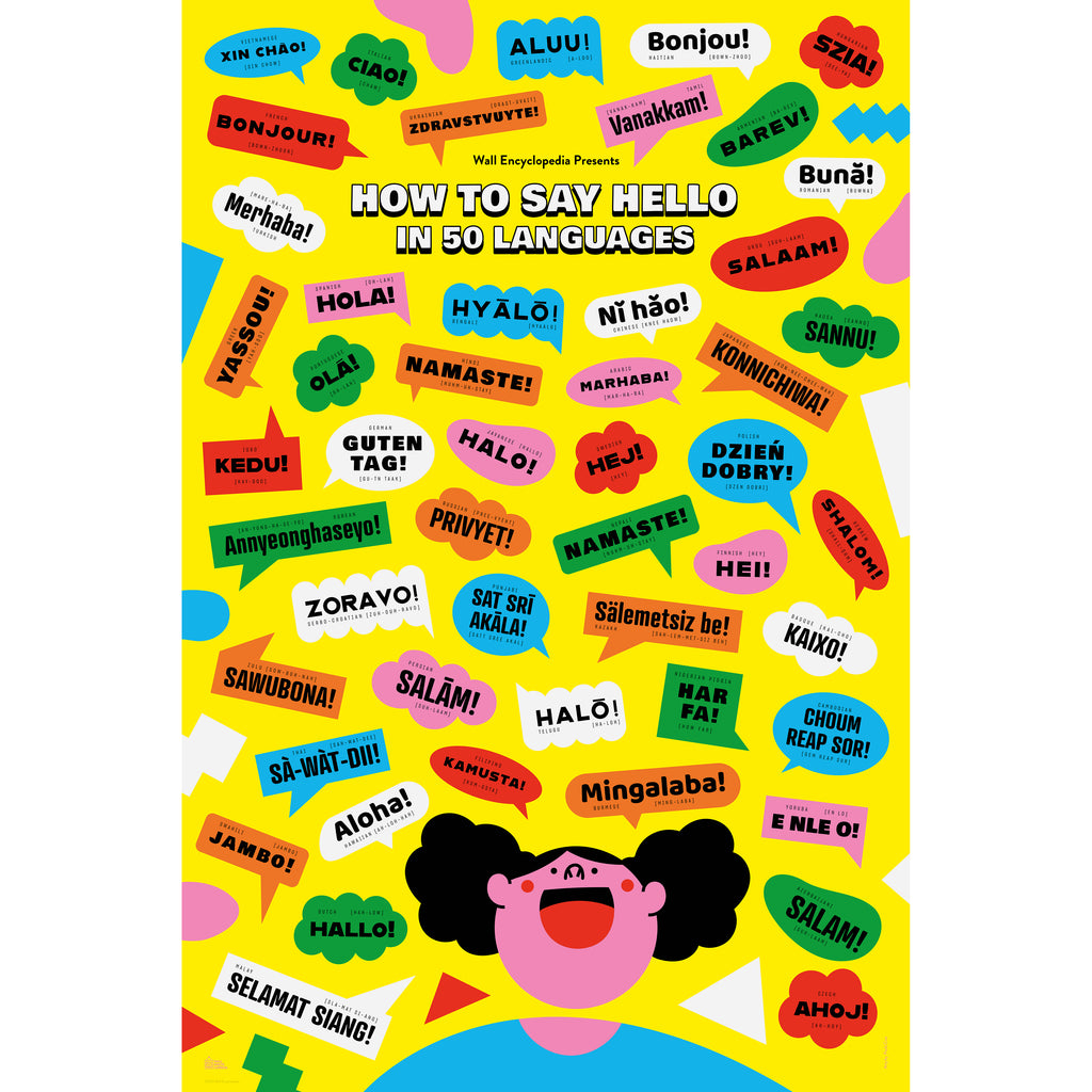Learning Languages Hello Hello In 50 Languages Poster – Hello Moppet