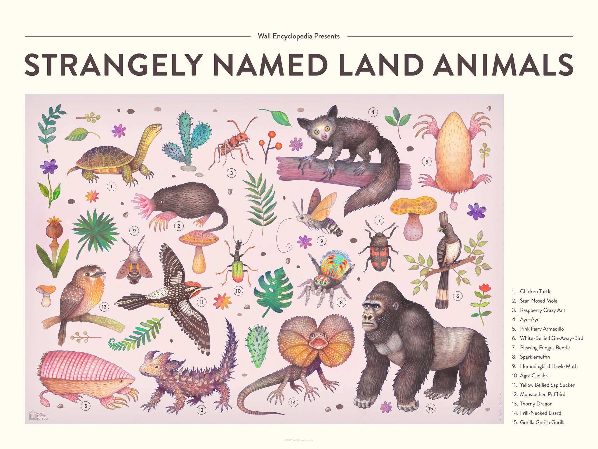 Strangely Named Land Animals Poster – Hello Moppet